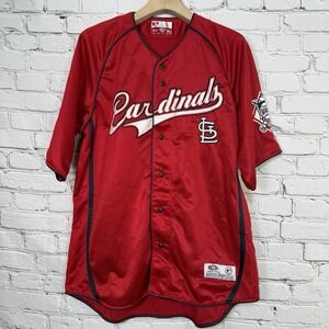 St. Louis Cardinals Jersey Mens XL Red‎ MLB Baseball True Fan Series Embroidered